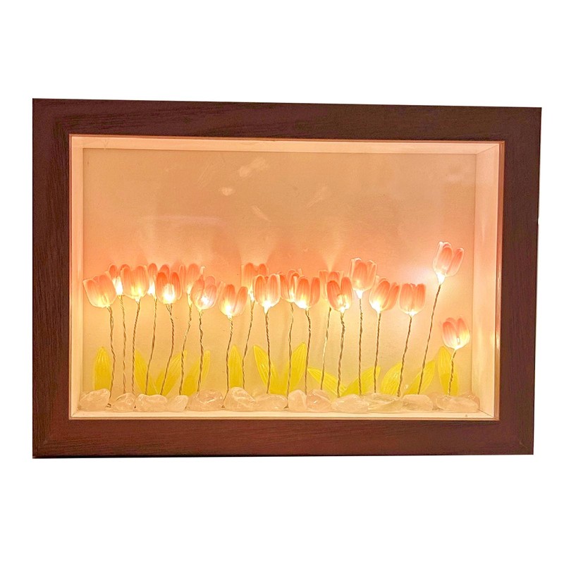 Tulip Light Photo Frame Flower Night Lamp Floral Picture Frame