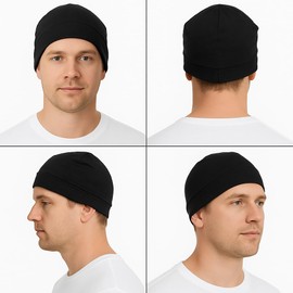 Nevoluxer Pack of 2 Sports Hat Under Helmet - Beanie Men & Women - Breathable Cycling Cap & Cycling Cap for Winter, Running & Outdoor, Stretchy Skull Cap as Helmet Lining