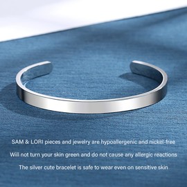 SAM & LORI Teen Gifts Inspirational Bracelets for Teens Women Daughter Granddaughter 16 Years Old Birthday Mantra Cuff Motivational Valentine Christmas Easter Basket Stocking Stuffers You Are Braver