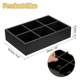 sourcing map Tea Bag Organizer, 6 Compartments Pine Wood Tea Box with Handle, Tea Storage Organizer Holder for Tea Bags, Beverage Supplies Sugar Packet, Black