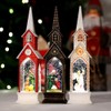 Christmas Church Wind Lantern Light Decorative Christmas Lamp Ornament for