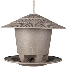 Earthy Sustainable Deluxe Round Bird Feeder - Straw - Sustainable