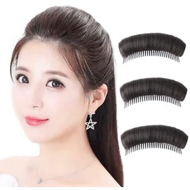 ericotry 3 Pieces Women Girls Invisible Hair Base Pop Up Volume Hair Combs Fluffy Hair Pads Styling Accessories (Black)