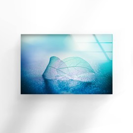 Myphotostation Leaves Wall Art Tempered Glass Wall Art 16x16'' Floral Leaf Wall Art Decor Glass Printing Large Wall Art for Living Room Floral Wall Decor Botanical Wall Art