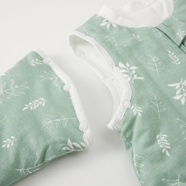 Duomiaomiao Baby Winter Sleeping Bag, 2.5 Tog Sleeping Bag 18-36 months 100% Cotton Baby Wearable Blanket with Removable Sleeves for Newborn, Green