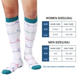 Dreshow 3/7 Pairs Compression Stockings for Men and Women, 20-30 mmHg Compression Socks for Sports, Medical Use, Running, Travel, Flight, Pregnancy, Nurses, 3 Pack: Multicoloured I, L-XL