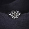 JewelryPalace Daisy Flower Sunflower Genuine Natural Smoky Quartz Black Spinel