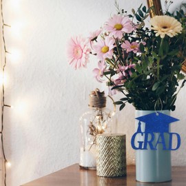 Alipis 18pcs Glitter 2024 Cutouts Tags 2024 Graduation Party Decorations Grad Caps Graduation Centerpieces Class of 2024 Party Decorations for Tables 2024 Congrats Grad Supplies Favor Blue