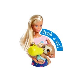 Simba Steffi Love Salep Friend 105733436 Toy Dolls with Sleeping Sloth, Drinking and Wet Function, Including Bottle and Nappy, 29 cm, from 3 Years