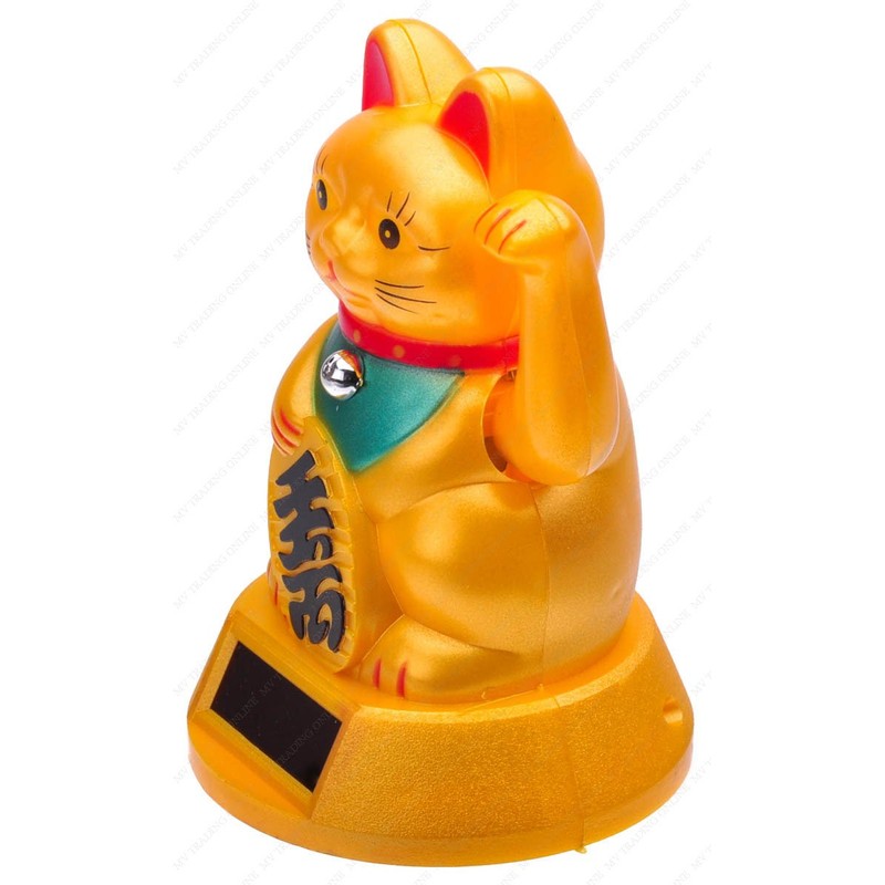M.V. Trading Japanese Maneki Neko Fortune Cat Lucky Cat Gold