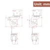 NERILEE 4PCS Furniture Casters Crib Rubber Wheel L Type 1