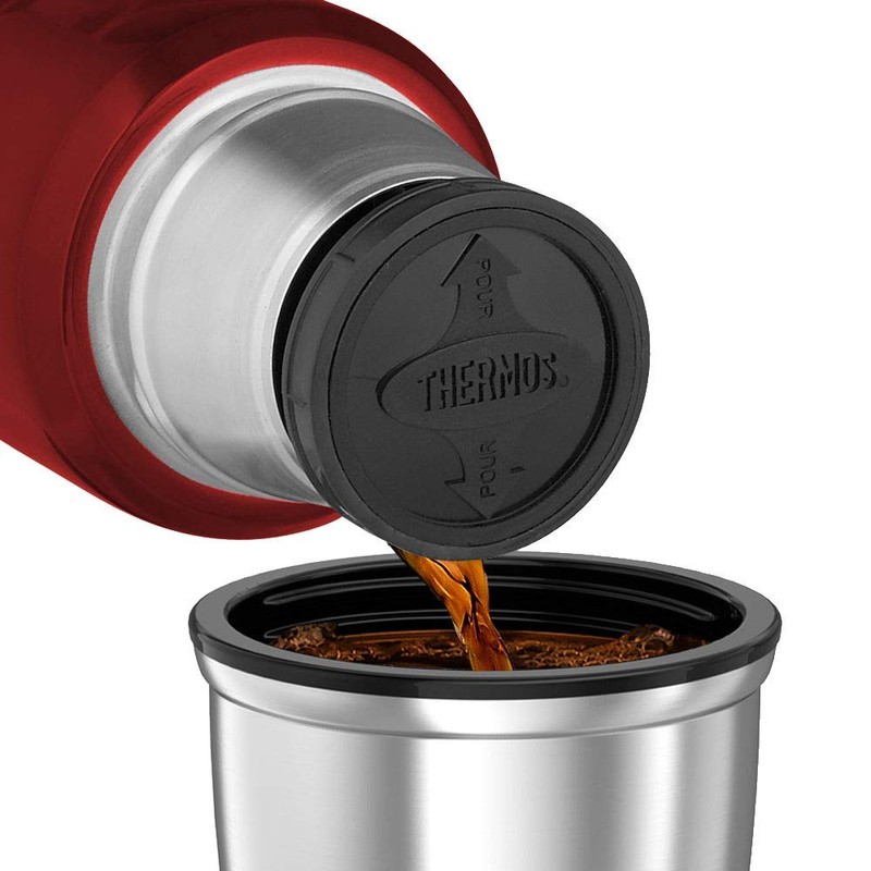 Thermos Stainless King Flask, Red, 1.2 L