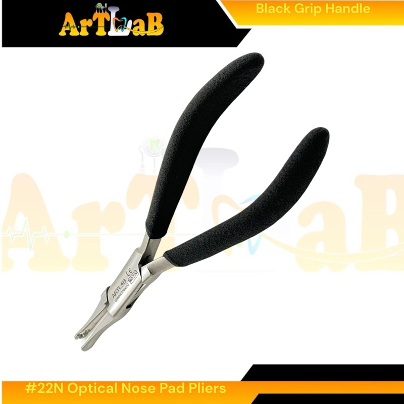 German Stainles Steel Black Grip Handle Nosepad Applying Pliers -