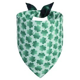 QUQULE St. Patrick's Day Dog Bandana XLarge 1PCS, Green Scarf for Boy and Girl, Durable Triangle Reversible Bibs Handkerchief for Puppy Pet