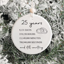 25 Years Anniversary Gifts for Couple or Parents, 25th Wedding Anniversary Gifts for Wife or Husband, Silver Anniversary Marriage Presents for Her or Him