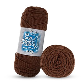 I Love This Yarn 4 - Medium Yarn for Crocheting & Knitting – Soft Yarn Skein – 355 Yards of Acrylic Yarn for Crocheting Blankets, Hats, & More – Craft Supplies for Handcrafting Accessories, Brown