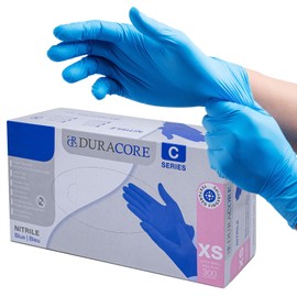 Disposable Nitrile Gloves, Extra Small, Work Gloves, Cleaning, Kitchen, Industrial, Blue, XS Duracore C2801 (1)