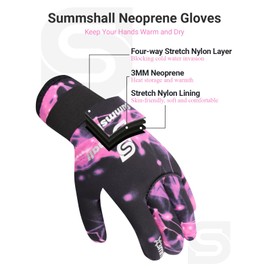 Summshall Neoprene Gloves 3 mm Neoprene Gloves for Men and Women Thermal Non-Slip Warming Diving Gloves with Elastic Wrist for Diving, Surfing, Snorkelling