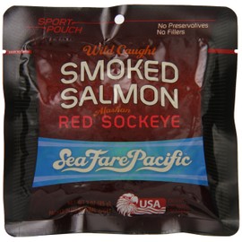 Sea Fare Pacific Wild Caught Smoked Sockeye Salmon Sport Pouch, 3 Ounce (Pack of 12)