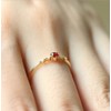 LRGKMCWTOB Cute Dainty Women's 14K Ruby Drill Rings Delicate Rings