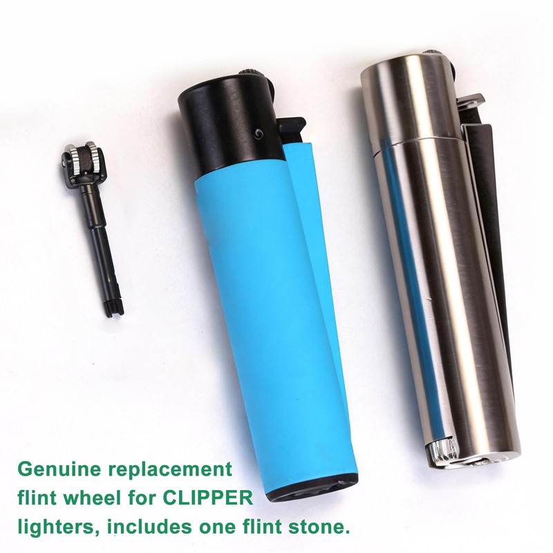 POPAPIE 10Pcs Flint Clipper Lîghter Replacement Wheel Stem,Black,Durable