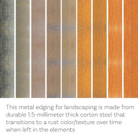 Sunnydaze 16-Foot Metal Landscape Edging Border - 5-Pack of 42 x 7 Inch Steel Garden Edging - Corten Steel