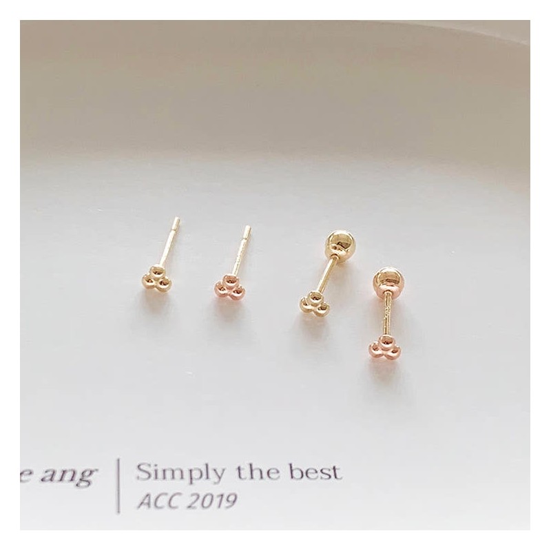 14k mini triangle ball earring piercing / 14k 미니 삼각