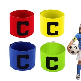 JJiaoLinin Pack of 4 Captain's Bandages, Football Bracelets, Captain's Armband Children, Adjustable Elastic Captain's Bandage, Football Game Leader's Bandage, for Teenagers, Netball, Hockey, Rugby