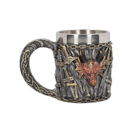 Nemesis Now U3749K8 Dragon Kingdom Tankard 11.5cm, Resin w/Stainless Steel, Silver