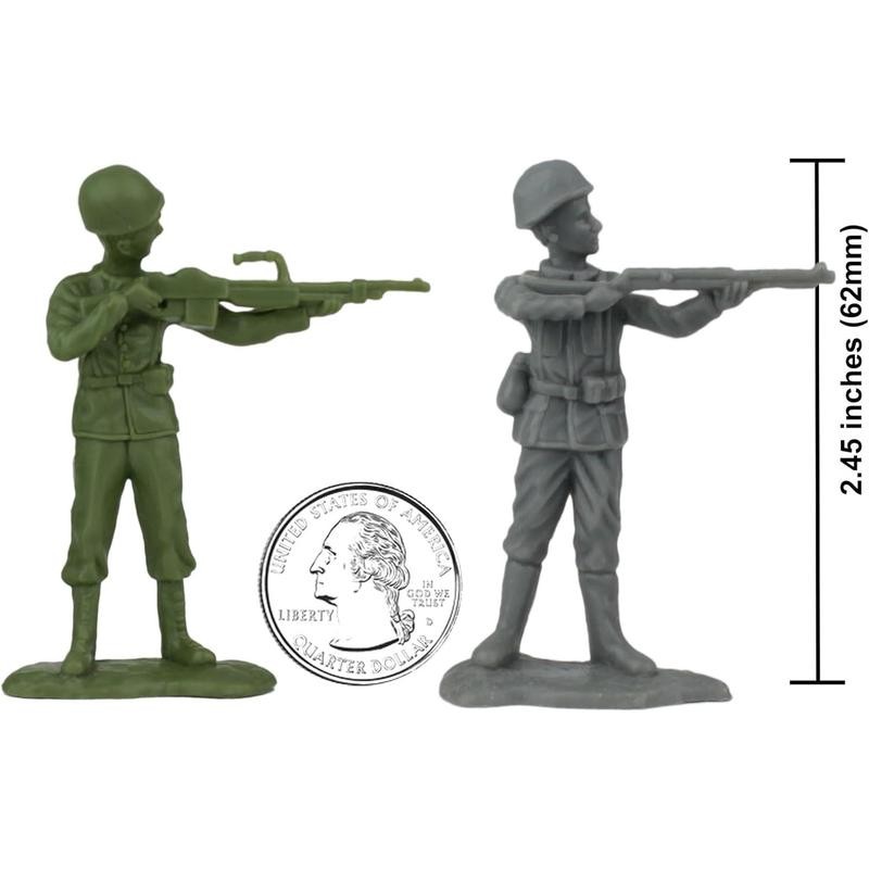 BMC WW2 D-Day Plastic Army Men - 34 American, British,