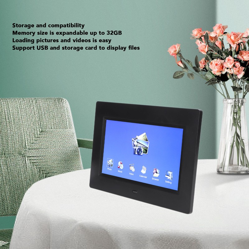 7 Inch Digital Picture Frame HD 800x480 Multifunction Electronic Photo