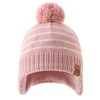 Gorro de invierno para niñas con orejeras de punto grueso