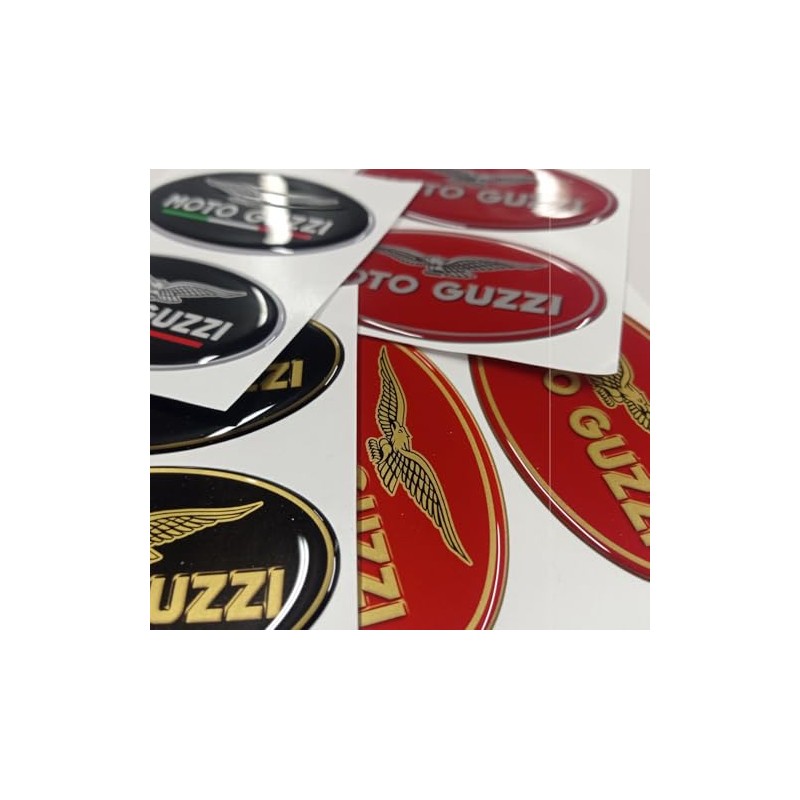 Pair of Resin 3D Motorcycle Stickers Size Fits Guzzi Models