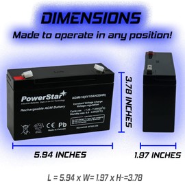 PowerStar3 Year Warranty SLA Battery for Emergency Lighting Fire & Security Alarm Pumps