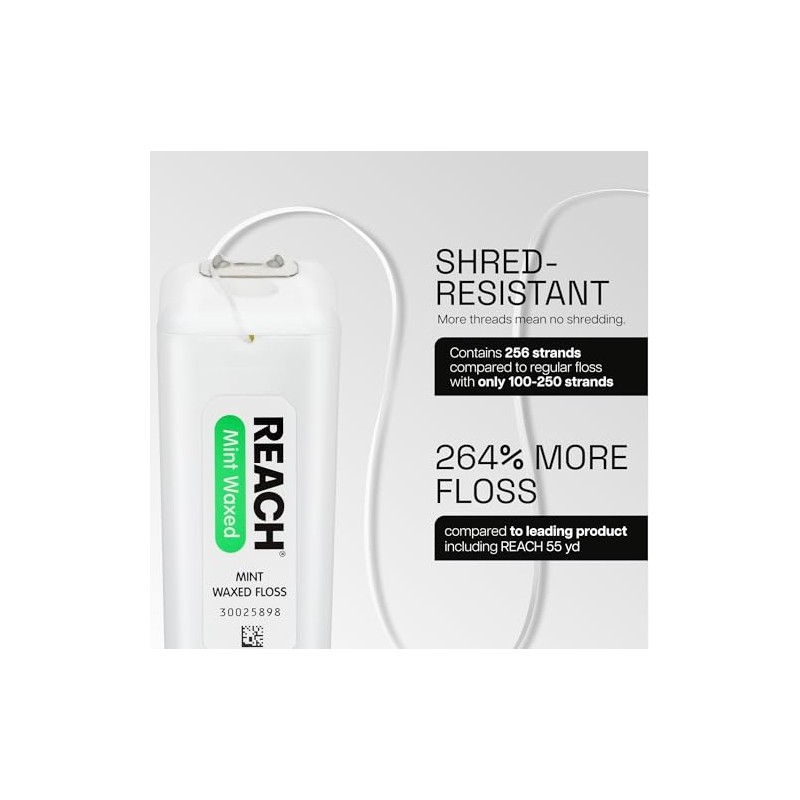 Reach Mint Waxed Floss, 200 Yd Pack of 1