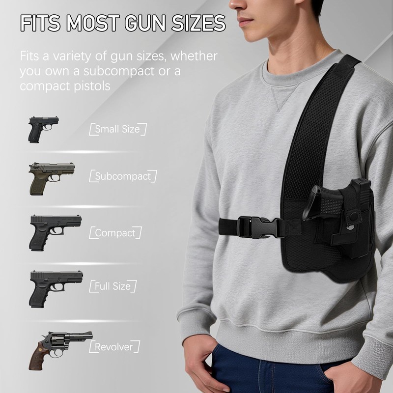AIKATE Shoulder Holster for 9mm, Gun Shoulder Holster for Men