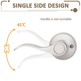 Probrico 2 Pack Modern Single Metal Interior Door Handles Left Handed Dummy Levers for Closet Pantry