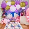 BEISHIDA 16 Pcs Purple Gold Paper Lanterns,Hanging Decorative Chinese Japanese
