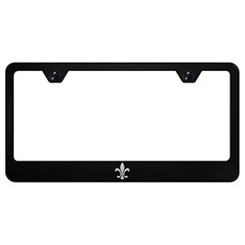 Au-TOMOTIVE GOLD Laser Etched Logo Stainless Steel License Plate Frame for Fleur-De-Lis (Black)