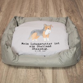 Mr. & Mrs. Panda Hundebett Shetland Sheepdog Lebensretter - Geschenk, Hundebesitzer, Tierfreund, Tierbett, Hundebett Luxus, Hunderasse, Körbchen,