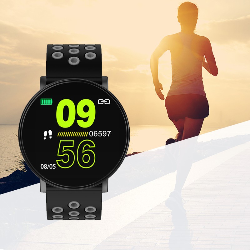 W8S Ultra Thin Round Screen TPU Strap Heart Rate Blood