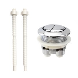 Desenda Toilet Tank Button Replacement Toilet Dual Flush Push Button, 38 mm Thread Diameter Toilet Flush Button Round Head for Bathroom Toilet Water Tank Repair