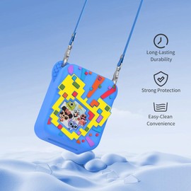 Silicone Protective Case for Bitzee Interactive Toy Digital Pet – Shockproof, Anti-Scratch, Washable Cover with Lanyard (Blue)