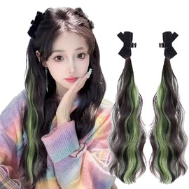 VEVE&MIKI ヘアエクステ エクステンション ポニーテール ウィッグ ふわふわ巻き髪エクステ ロング 取り付け簡単 エクステ ストレート サラサラカラーエクステ 祭り グラデーション ハロウィン キッズ ダンス舞台用 派手髪 簡単装着