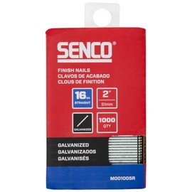 SENCO M001005R 2" 16 Gauge Straight Finish Nails, Galvanized Finish 1,000 Count Pack