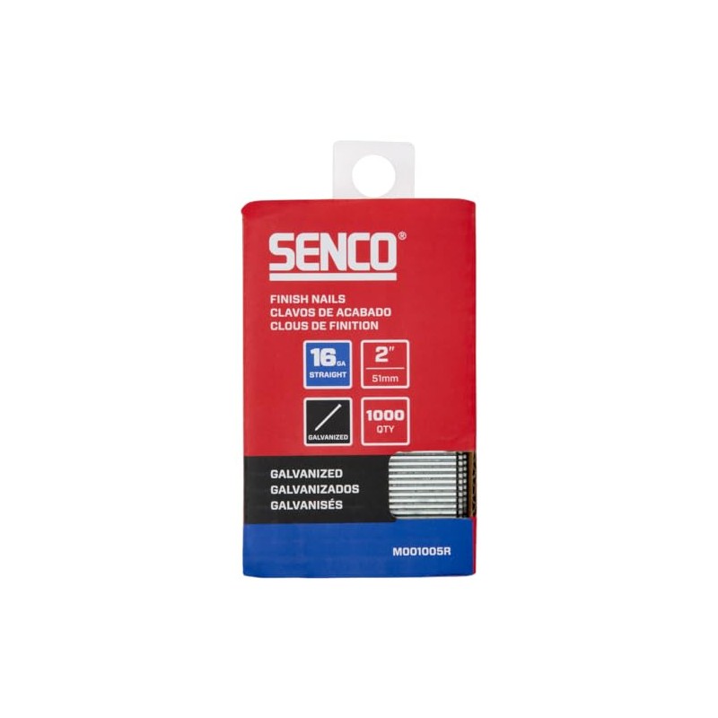 SENCO M001005R 2" 16 Gauge Straight Finish Nails, Galvanized Finish