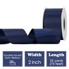 HUIHUANG Navy Blue Ribbon 2 inch Wide Double-Faced Navy Satin