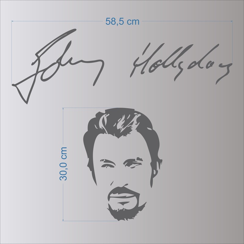 Johnny Hallyday Wall Sticker anthracite