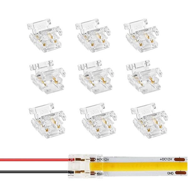 10pcs8mm Cob Led Strip Light Connectors 2 Pin,Strip to Wire