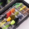 BASSDASH 18pcs Bass Fly Fishing Flies, Dry Wet Flies Poppers